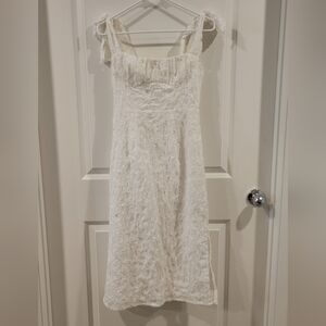 Here Comes The Sun Cupid Tied Shoulder Embellished Midi Dress Size Small